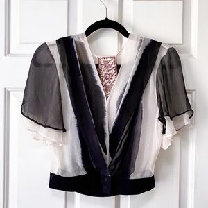 L.A.M.B. Silk Crinkle Chiffon Top Sz 6 Spring 2009